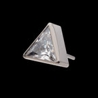 Bezel Set CZ Triangular Shape Flatback Stud Earring / Nosering - CZ in Titanium