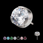 Semi-Bezel Set Gem Flatback Stud Earring / Nosering - Gem in Titanium