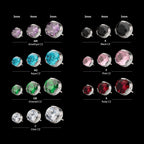 Semi-Bezel Set Gem Flatback Stud Earring / Nosering - Gem in Titanium