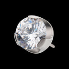 Semi-Bezel Set Gem Flatback Stud Earring / Nosering - Gem in Titanium