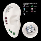 Semi-Bezel Set Gem Flatback Stud Earring / Nosering - Gem in Titanium