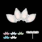 4-Cluster Marquise Opalite Flatback Stud Earring / Nosering - Opal in Titanium