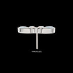 4-Cluster Marquise Opalite Flatback Stud Earring / Nosering - Opal in Titanium