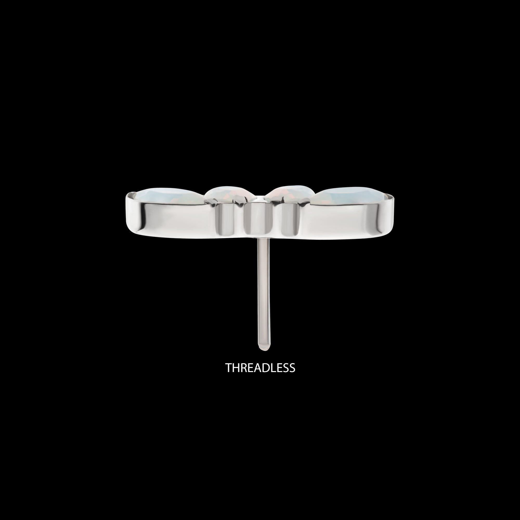 4-Cluster Marquise Opalite Flatback Stud Earring / Nosering - Opal in Titanium