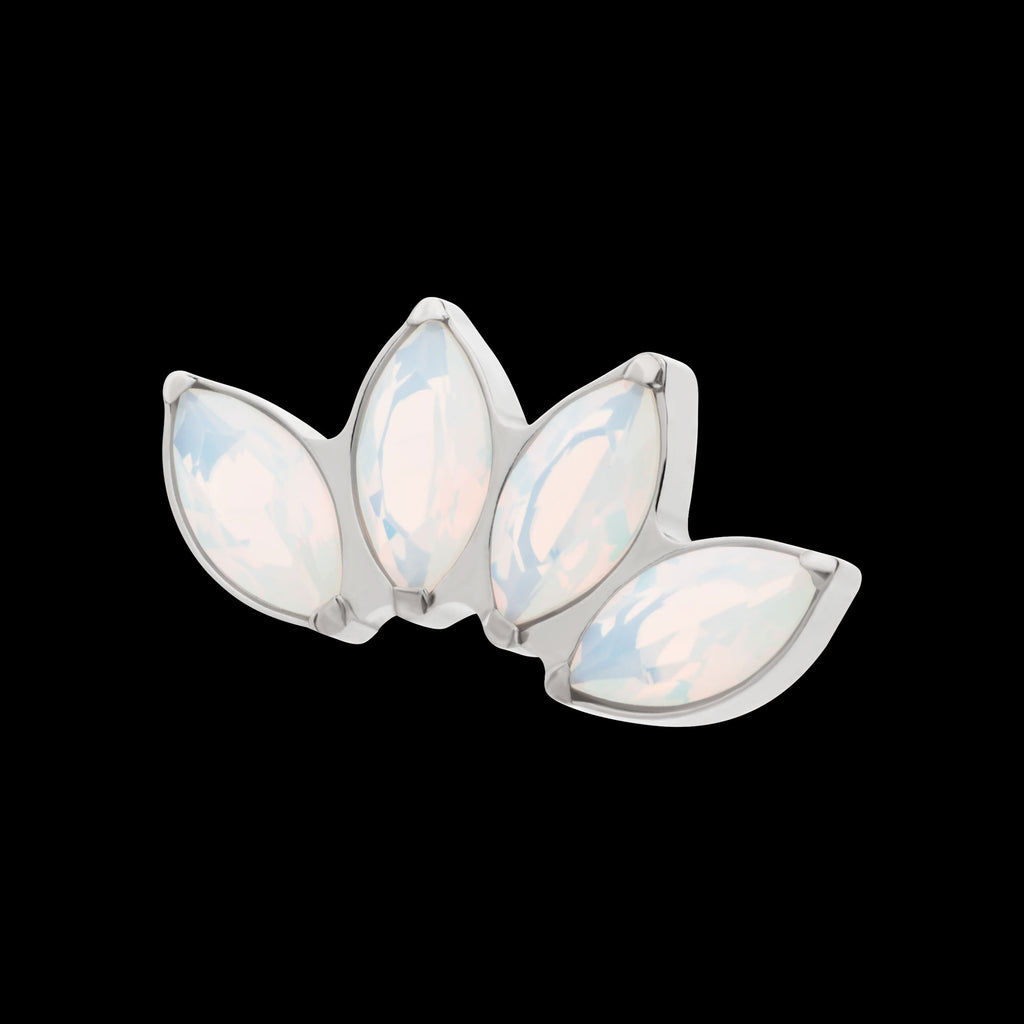 4-Cluster Marquise Opalite Flatback Stud Earring / Nosering - Opal in Titanium