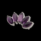 Prong Set 5-Cluster Marquise Stones Fan Shape Flatback Stud Earring / Nosering - Titanium