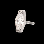 Double V-Prong 3mm Marquise CZ Gem Flatback Stud Earring / Nosering - CZ in Titanium