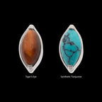 2-Prong Marquise Stone Flatback Stud Earring / Nosering - Titanium