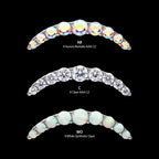 Prong Set Round CZ/Opal 9-Cluster Flatback Stud Earring / Nosering - Opal & CZ & Opal & CZ in Titanium