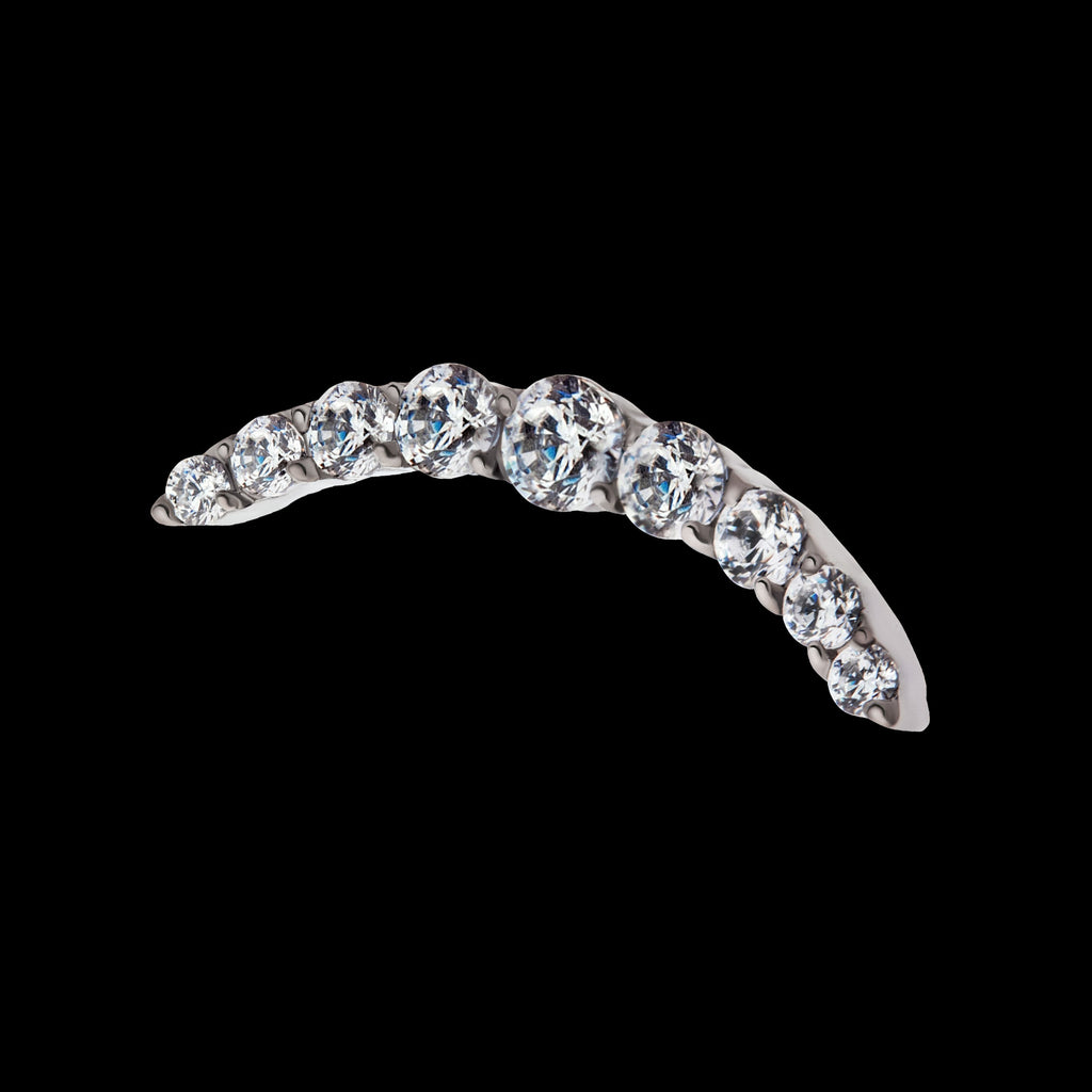 Prong Set Round CZ/Opal 9-Cluster Flatback Stud Earring / Nosering - Opal & CZ & Opal & CZ in Titanium