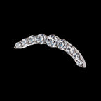 Prong Set Round CZ/Opal 9-Cluster Flatback Stud Earring / Nosering - Opal & CZ & Opal & CZ in Titanium
