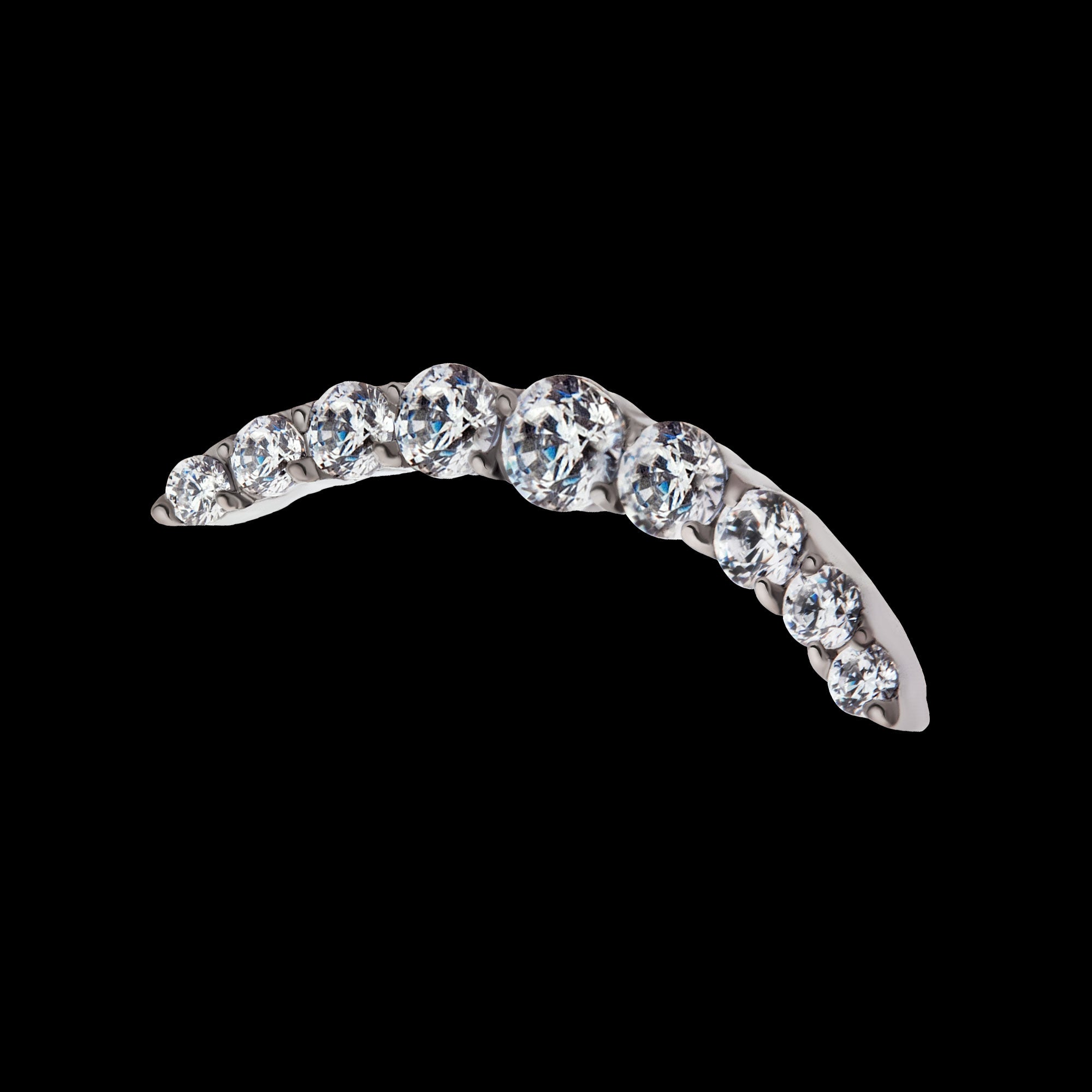 Prong Set Round CZ/Opal 9-Cluster Flatback Stud Earring / Nosering - Opal & CZ & Opal & CZ in Titanium