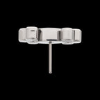 Clustered Bezel Set Marquise & Round CZ Flatback Stud Earring / Nosering - CZ in Titanium