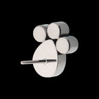 Clustered Bezel Set Teardrop & Round CZ Flatback Stud Earring / Nosering - CZ in Titanium