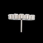 Prong Set Trapezoid CZ 5-Cluster Flatback Stud Earring / Nosering - CZ in Titanium