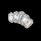 Prong Set Trapezoid CZ 5-Cluster Flatback Stud Earring / Nosering - CZ in Titanium