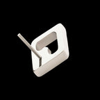 Rhombus Shape with Clear CZ Flatback Stud Earring / Nosering - Clear CZ in Titanium