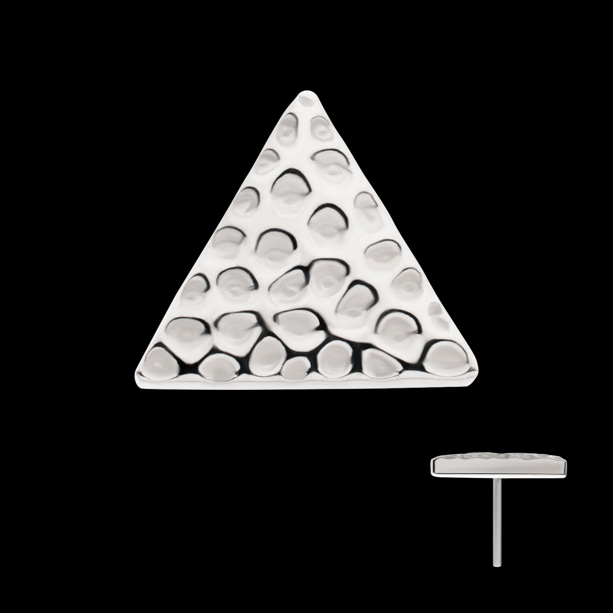 Hammered Triangle Flatback Stud Earring / Nosering - Titanium