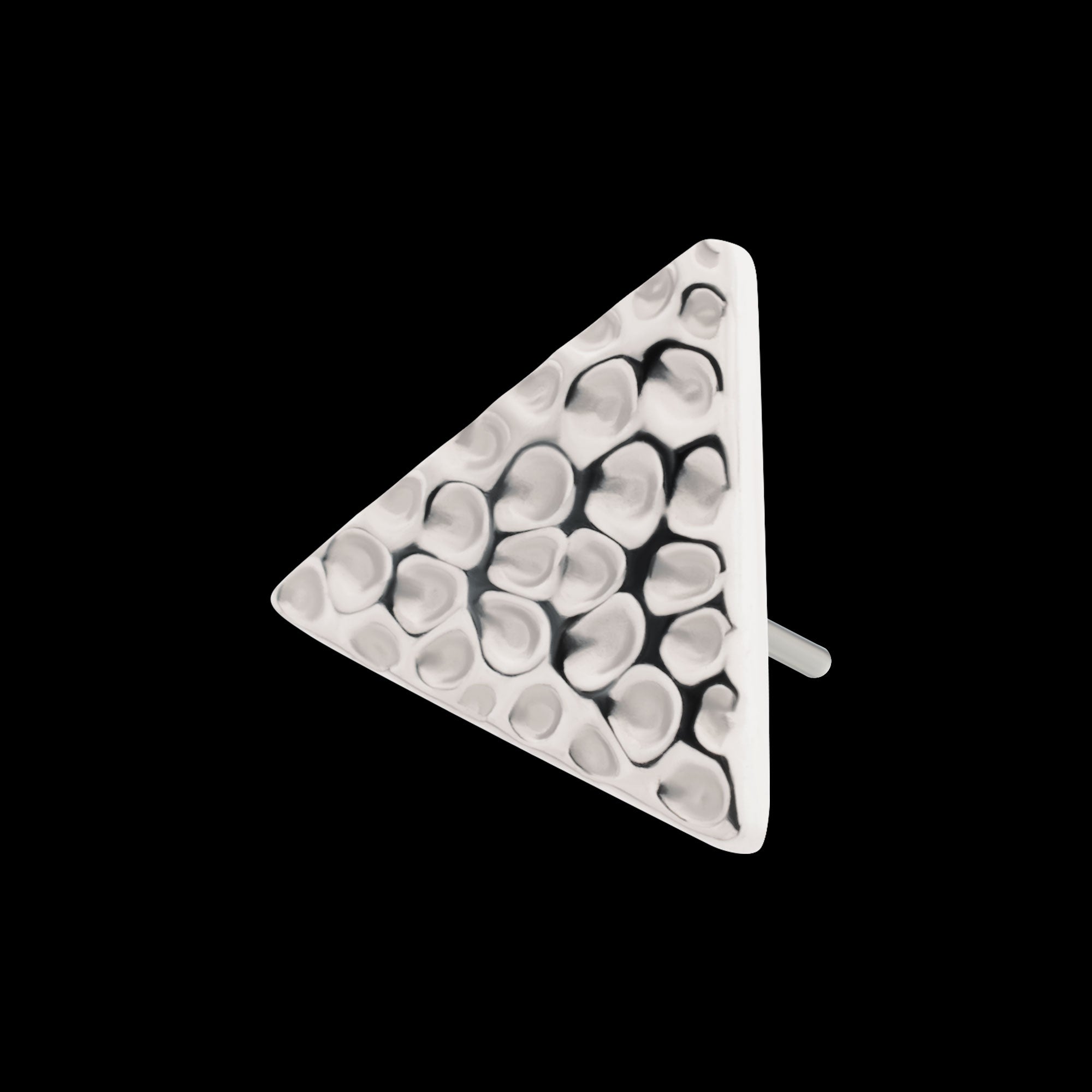 Hammered Triangle Flatback Stud Earring / Nosering - Titanium