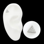 Hammered Triangle Flatback Stud Earring / Nosering - Titanium
