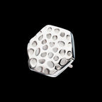 Hammered Hexagon Flatback Stud Earring / Nosering - Titanium