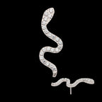 Pave Set CZ Snake Flatback Stud Earring / Nosering - CZ in Titanium