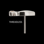 Double Celestial Star Prong-Set Gem Threadless Earring / Nosering – Titanium