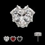 Prong Set Gem Heartbreaker Edge Flatback Stud Earring / Nosering - Gem in Titanium