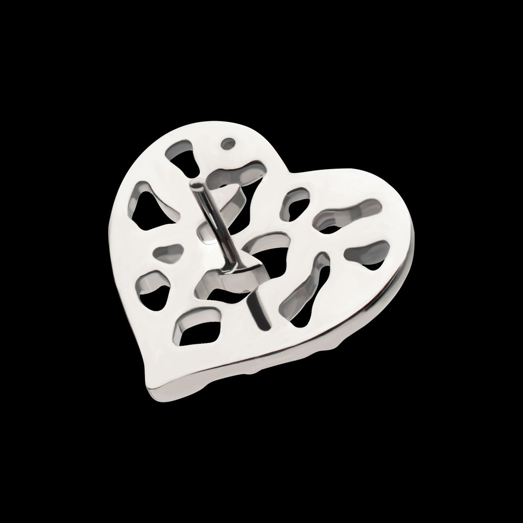 Heart of Vines Flatback Stud Earring / Nosering - Titanium