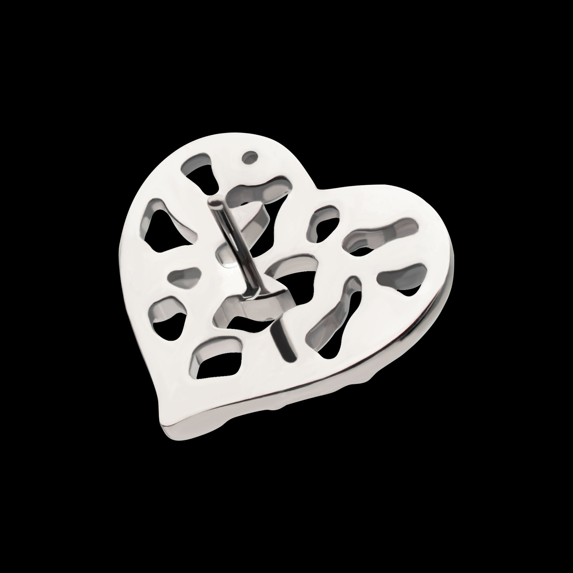 Heart of Vines Flatback Stud Earring / Nosering - Titanium