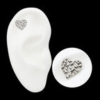 Heart of Vines Flatback Stud Earring / Nosering - Titanium