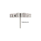 5-Marquise Gem Fan Cluster Threadless Earring / Nosering Top – Gem & Titanium