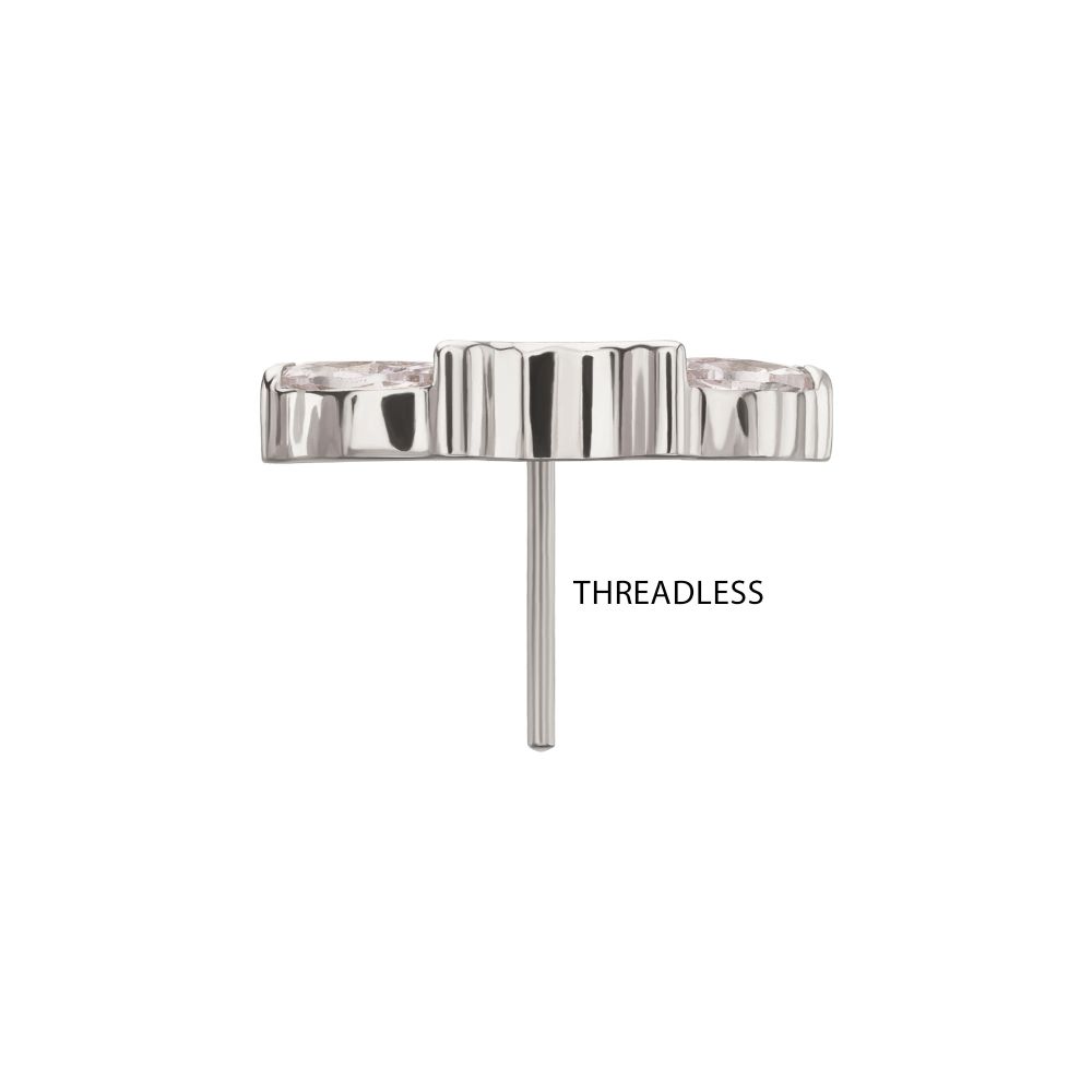5-Marquise Gem Fan Cluster Threadless Earring / Nosering Top – Gem & Titanium