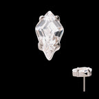 Prong Set Kite Shaped CZ Flatback Stud Earring / Nosering - CZ in Titanium