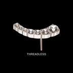 Prong Set Round Clear CZ 7-Cluster Flatback Stud Earring / Nosering - Clear CZ in Titanium