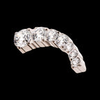 Prong Set Round Clear CZ 7-Cluster Flatback Stud Earring / Nosering - Clear CZ in Titanium