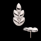 Leaf Flatback Stud Earring / Nosering - Titanium
