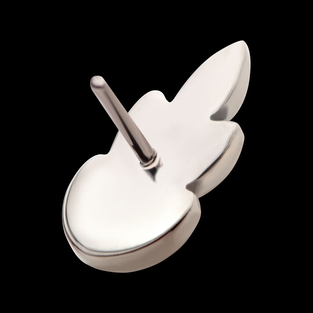 Leaf Flatback Stud Earring / Nosering - Titanium
