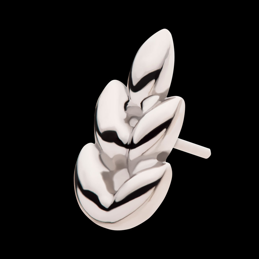 Leaf Flatback Stud Earring / Nosering - Titanium