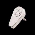 Coffin with Engraved Pentagram Flatback Stud Earring / Nosering - Titanium