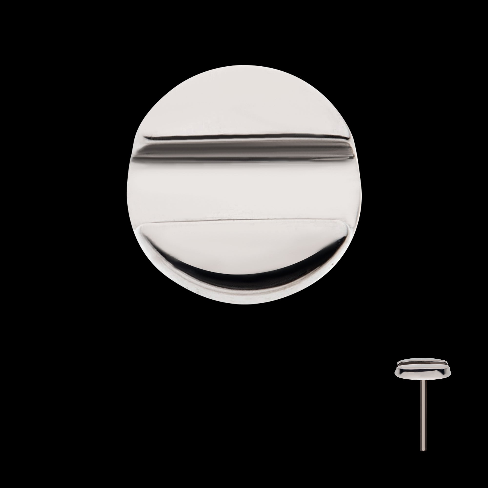 Slotted Screw Flatback Stud Earring / Nosering - Titanium