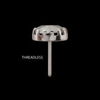 Scalloped Crown Heart Gem Threadless Top Earring / Nosering – Titanium