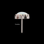 Prong Edge Opal Heart Flatback Stud Earring / Nosering - Opal in Titanium