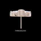 3-Cluster Marquise Gem Fan with Bezel Round Gem Flatback Stud Earring / Nosering - Gem in Titanium