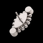 Bezel Set Round CZ & Beads Around Marquise CZ Flatback Stud Earring / Nosering - CZ in Titanium