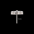 Small Butterfly with Prong Set Round & Marquise Gem Flatback Stud Earring / Nosering - Gem in Titanium