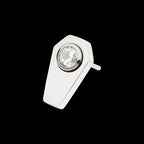Coffin with Bezel Set Round CZ Flatback Stud Earring / Nosering - CZ in Titanium