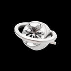 Planet with Bezel Set Round CZ/Opal Flatback Stud Earring / Nosering - Opal & CZ & Opal & CZ in Titanium