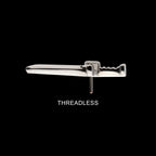 Bezel Set 1mm CZ Dagger Flatback Stud Earring / Nosering - CZ in Titanium