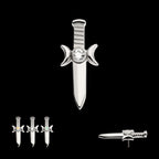 Bezel Set 2mm CZ/Opal Triple Moon Phase Dagger Flatback Stud Earring / Nosering - Opal & CZ & Opal & CZ in Titanium